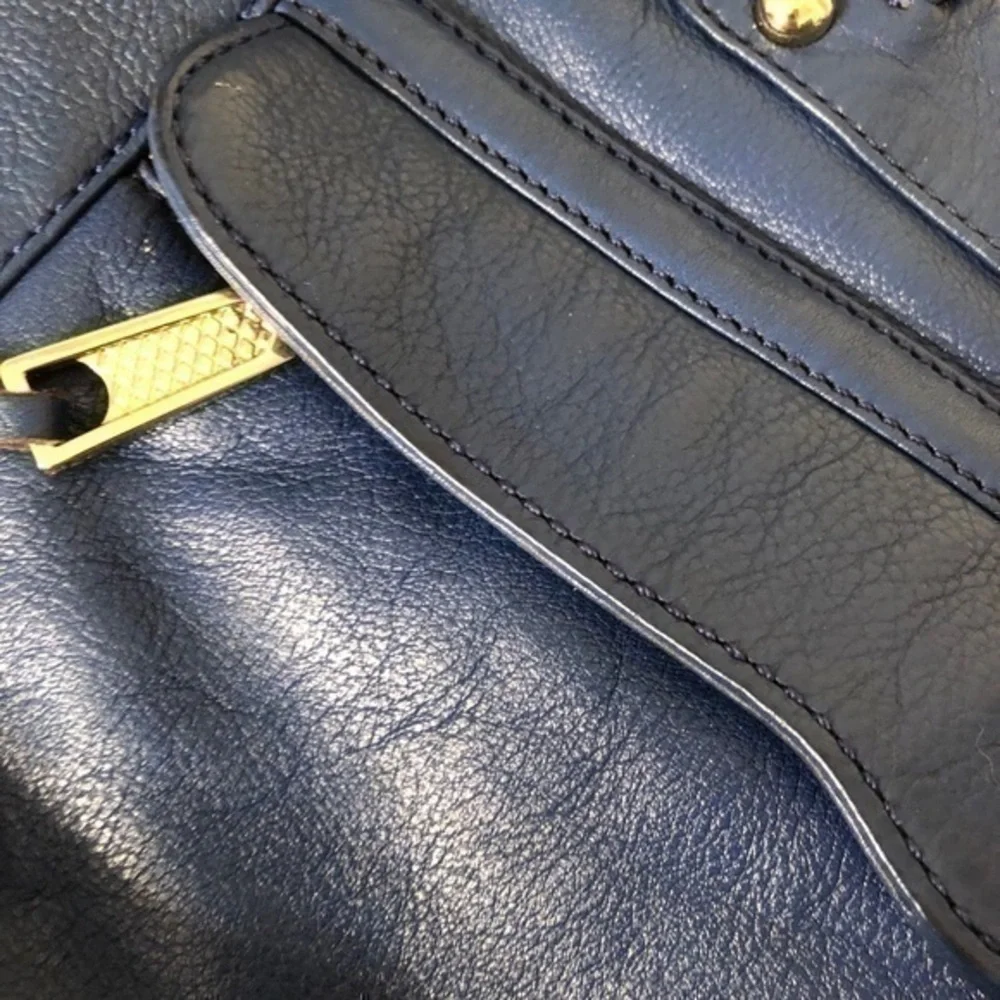 Rebecca MINKOFF blue leather satchel two way bag